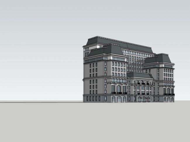 Sketchup酒店模型|多层办公酒店，现代风格
