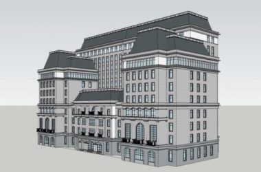 Sketchup酒店模型|多层办公酒店，现代风格-BIM建筑网