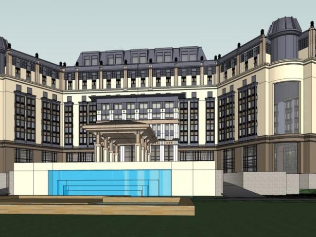 Sketchup酒店模型|多层酒店，现代风格