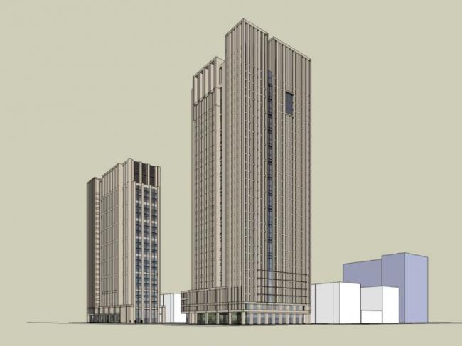 Sketchup办公模型|高层办公楼，现代风格