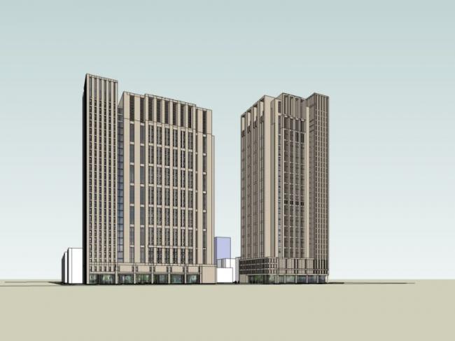 Sketchup办公模型|高层办公楼，现代风格