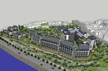 Sketchup酒店模型|多层山地酒店，中式风格-BIM建筑网