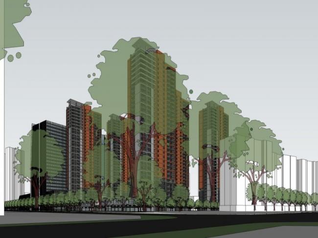 Sketchup办公模型|超高层办公楼，现代风格