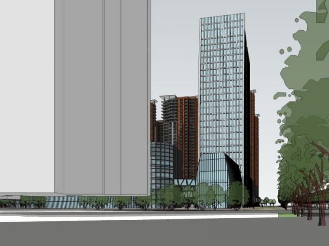 Sketchup办公模型|超高层办公楼，现代风格