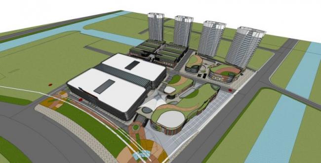 Sketchup综合体模型|多高层商业综合体，住宅，现代风格