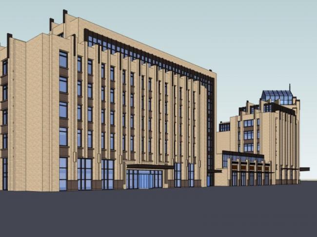 Sketchup办公模型|多层办公楼，现代风格