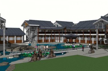 Sketchup酒店模型|多层酒店，中式风格-BIM建筑网