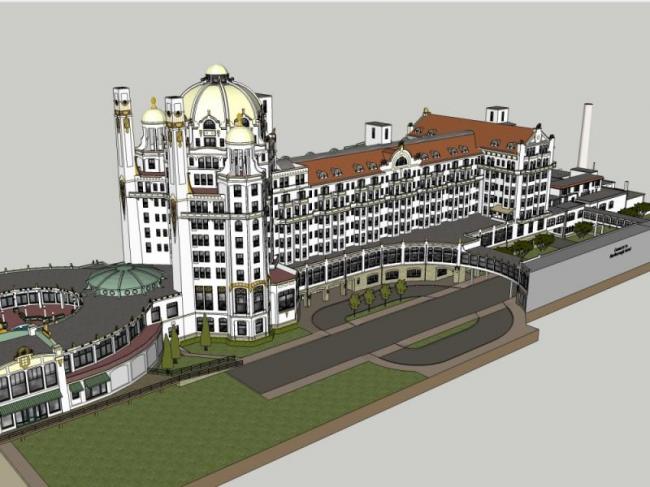 Sketchup酒店模型|多层酒店，古典风格