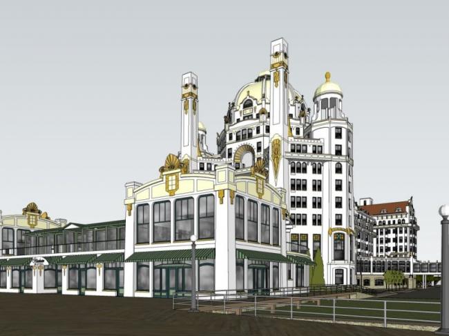 Sketchup酒店模型|多层酒店，古典风格