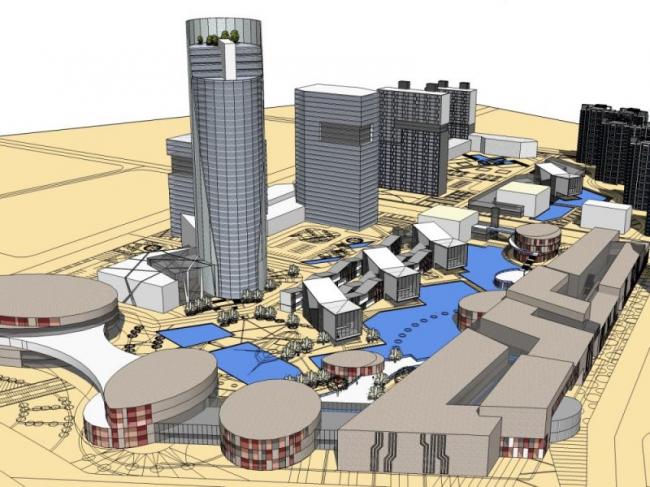 Sketchup综合体模型|超高层城市综合体，住宅，办公，现代风格