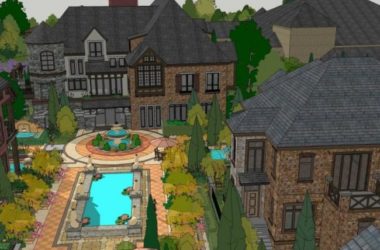 Sketchup酒店模型|多层度假村，古典风格-BIM建筑网