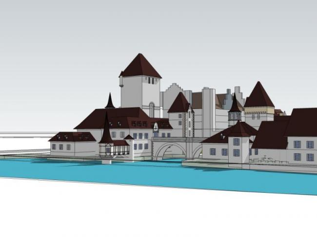 Sketchup酒店模型|多层度假酒店，古典风格