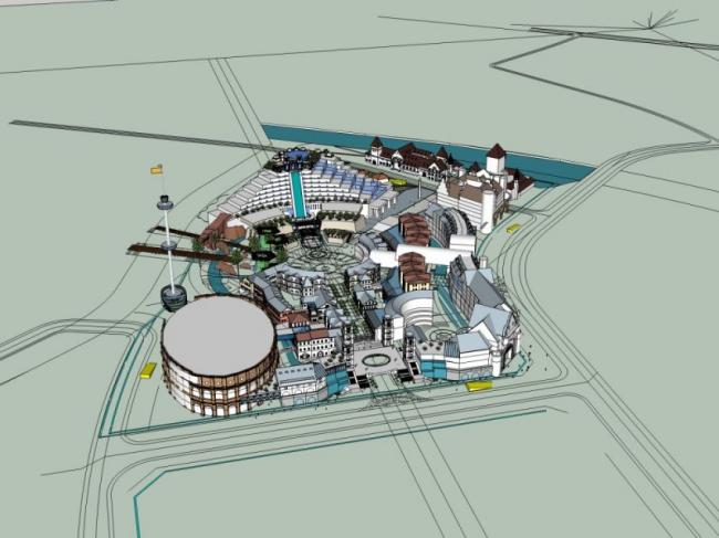 Sketchup酒店模型|多层度假酒店，古典风格