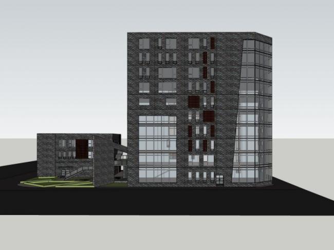 Sketchup办公模型|多高层办公楼，现代风格
