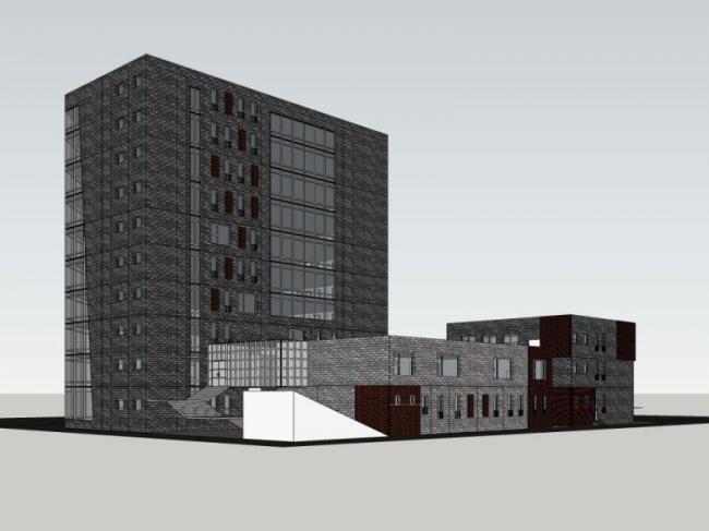 Sketchup办公模型|多高层办公楼，现代风格
