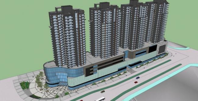Sketchup综合体模型|多高层商业综合体，住宅，现代风格