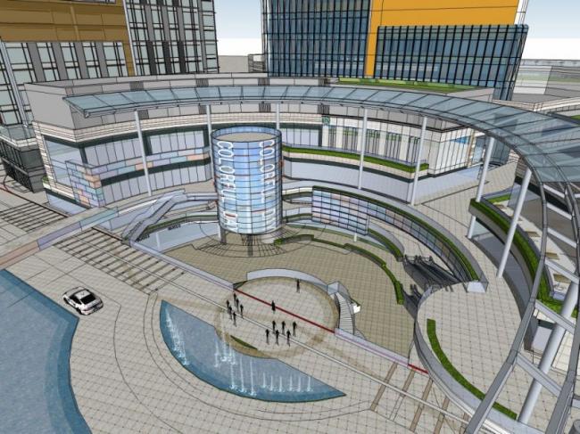 Sketchup综合体模型|多高层商业综合体，住宅，办公，现代风格