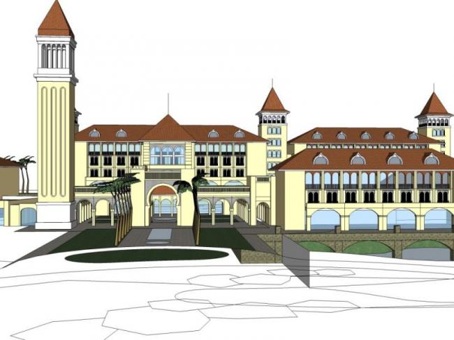 Sketchup酒店模型|多层酒店，古典风格