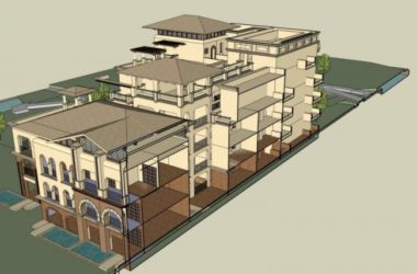 Sketchup酒店模型|多层度假酒店，东南亚风格-BIM建筑网
