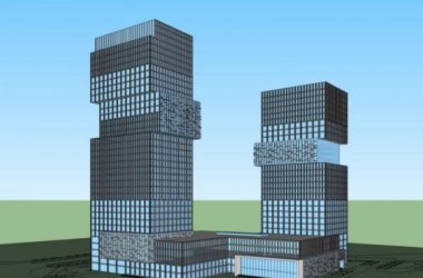 Sketchup办公模型|超高层办公楼，现代风格-BIM建筑网