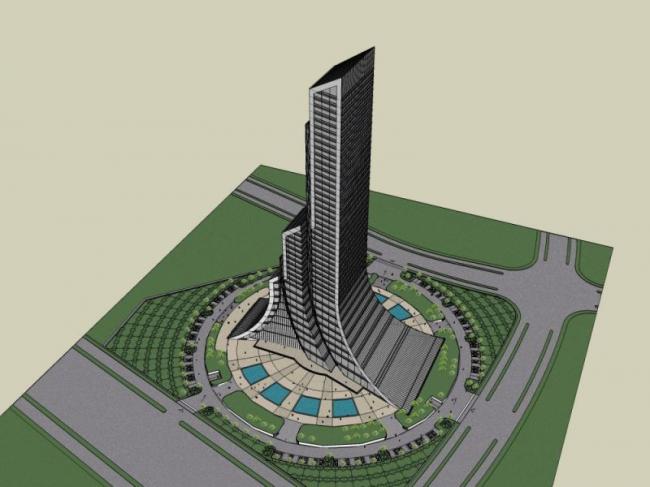 Sketchup综合体模型|超高层城市综合体，办公，现代风格