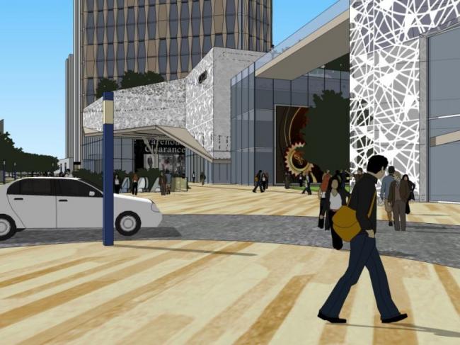 Sketchup办公模型|超高层办公楼，现代风格