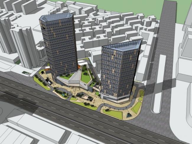 Sketchup办公模型|超高层办公楼，现代风格