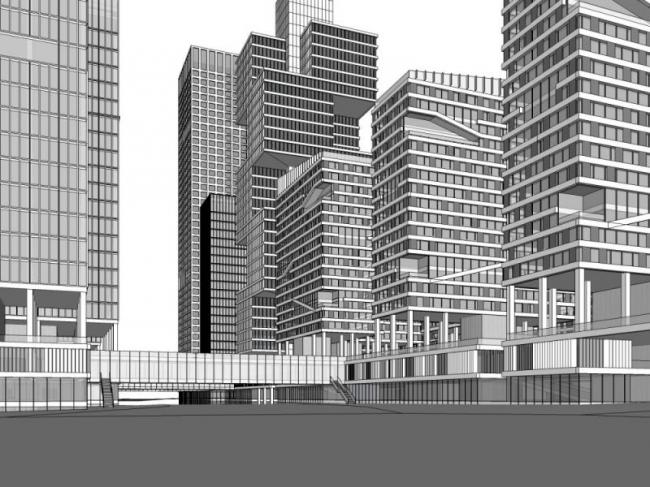 Sketchup综合体模型|超高层城市综合体，住宅，办公，现代风格