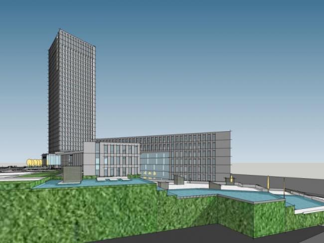 Sketchup综合体模型|超高层城市综合体，商业，办公，现代风格