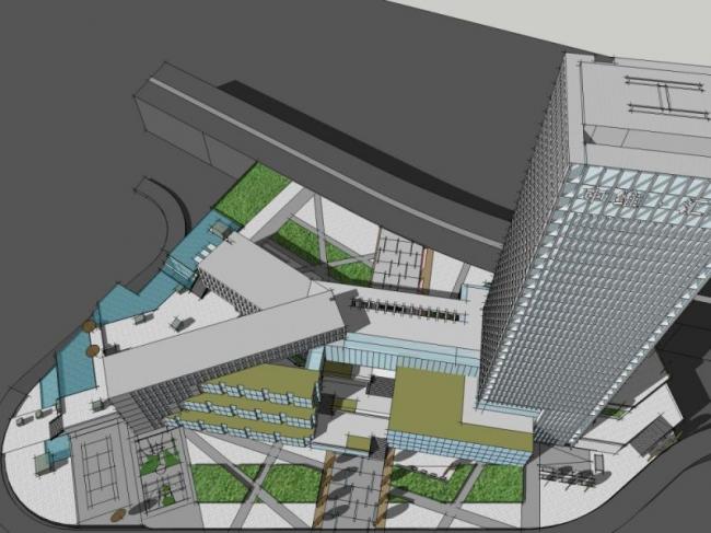 Sketchup综合体模型|超高层城市综合体，商业，办公，现代风格