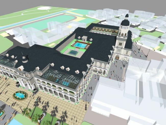 Sketchup酒店模型|多层酒店，古典风格