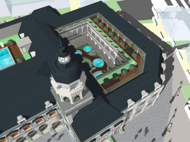 Sketchup酒店模型|多层酒店，古典风格