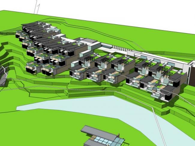 Sketchup酒店模型|多层度假村，现代风格
