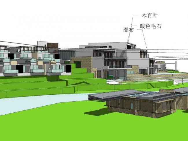 Sketchup酒店模型|多层度假村，现代风格