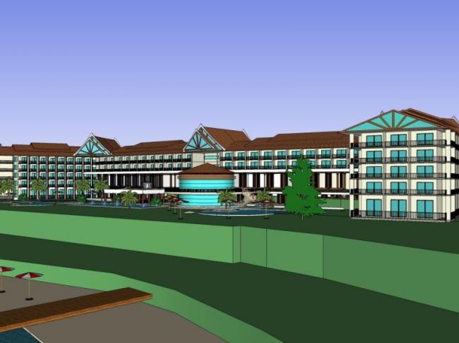 Sketchup酒店模型|多层酒店，古典风格