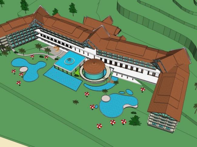 Sketchup酒店模型|多层酒店，古典风格