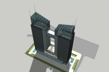 Sketchup办公模型|超高层办公楼，现代风格-BIM建筑网