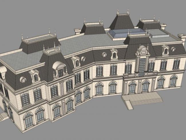 Sketchup商业模型|多层会所，古典风格