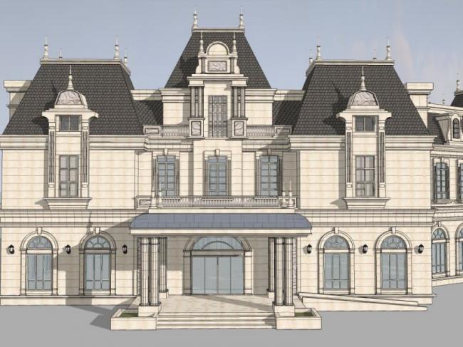 Sketchup商业模型|多层会所，古典风格