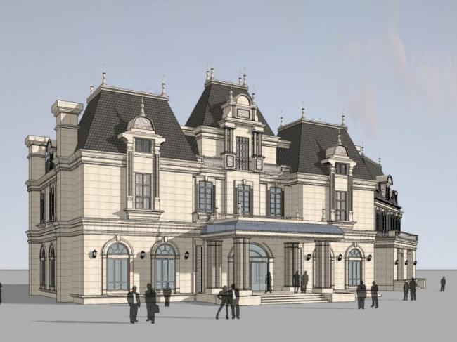 Sketchup商业模型|多层会所，古典风格