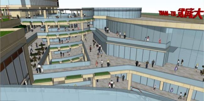 Sketchup综合体模型|超高层商业综合体，酒店，住宅，现代风格