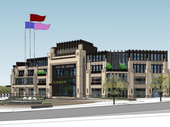 Sketchup商业模型|多层会所，现代风格