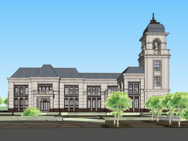 Sketchup商业模型|多层会所，古典风格