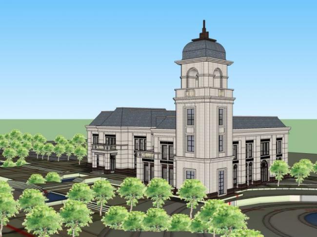 Sketchup商业模型|多层会所，古典风格