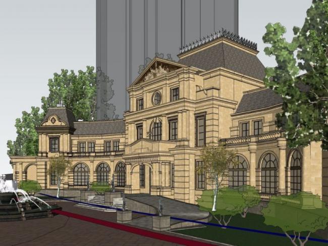 Sketchup商业模型|多层会所，古典风格