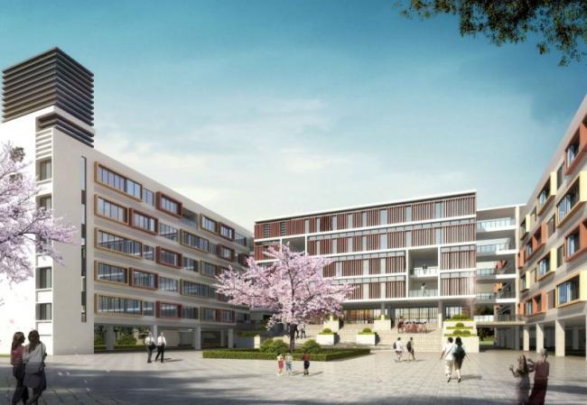 Sketchup学校模型|多层小学学校，校园教育建筑，现代风格