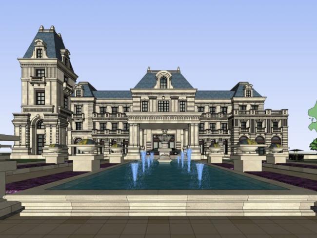 Sketchup商业模型|多层会所，古典风格