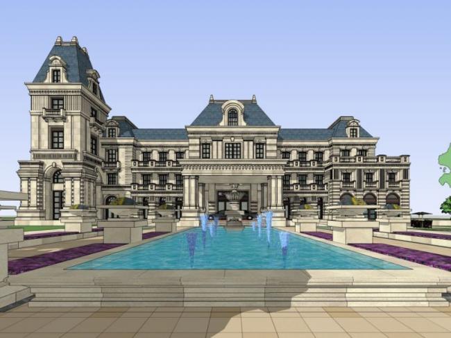 Sketchup商业模型|多层会所，古典风格