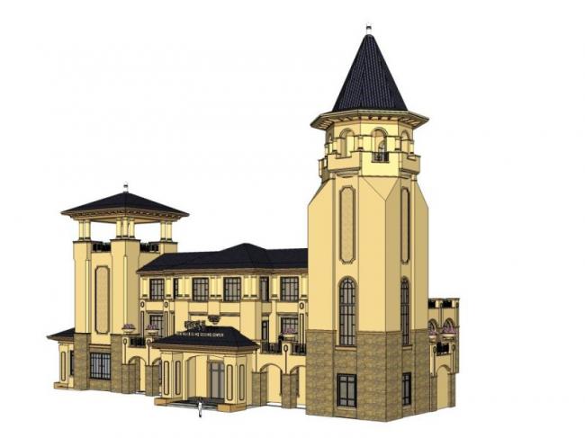 Sketchup商业模型|多层会所，欧式风格