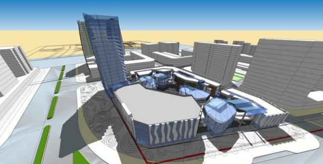 Sketchup综合体模型|多高层商业综合体，办公，现代风格